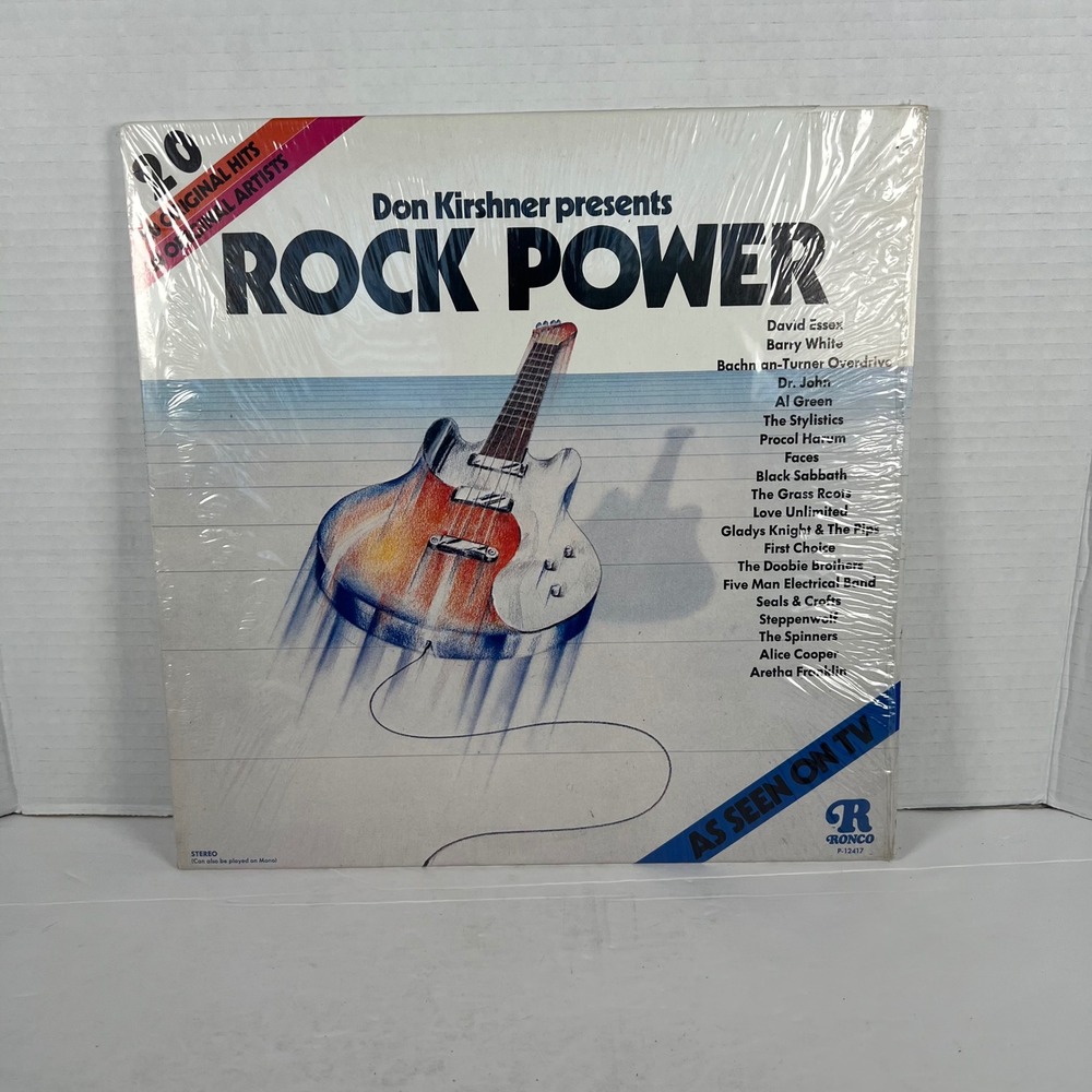 Don Kirshner Presents Rock Power Vinyl‎ LP 20 Original Hits Ronco P-12417 1974